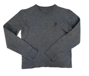 GUCCI Sweater 100% Virgin wool Women Junior Size XS Grey Logo Italy Made - Picture 1 of 7