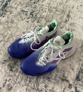 Adidas Barricade Shoes WOMEN Core Adituff Tennis White Purple Blue Size 7 EUC - Picture 1 of 9