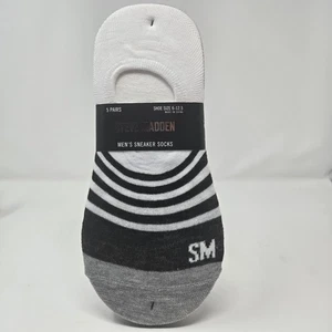 Steve Madden Hombre’s Zapatillas Calcetines 5 Pares No Show Talla 6-12.5 Negro Blanco Gris Nuevo con Etiquetas - Imagen 1 de 7