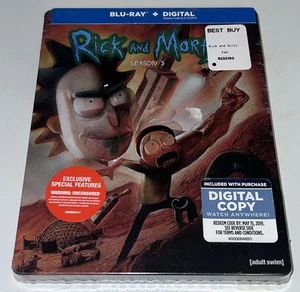 Rick and Morty Steelbook Season 3 Blu-ray Best Buy Exclusive RARE OOP - Bild 1 von 6