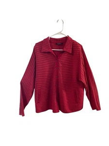 Chaqueta Blusa Camisa Yacco Maricard Roja Desteñida Prendedor Pliegues Talla 2 - Imagen 1 de 13