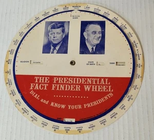 Rueda President Johnson John F Kennedy 1963 Presidential Fact Finder - Imagen 1 de 5