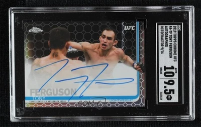 2019 Topps Chrome UFC Fighter Octa-Fractor /16 Tony Ferguson SGC 9.5 Mint+ Auto - Image 1 of 2