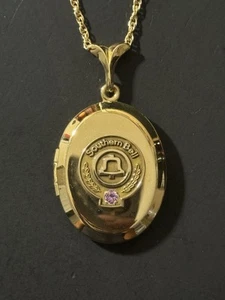 Medallón Campana del Sur Vintage Lleno de Oro 12k con Collar de Amatista - Imagen 1 de 20
