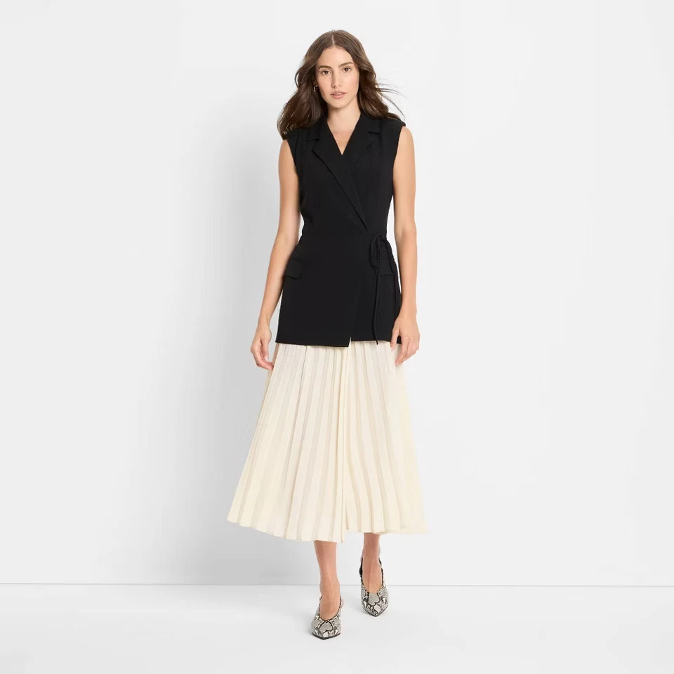 Women's Pleated Midi A-Line Dress - Future Collective - Image 1 of 1