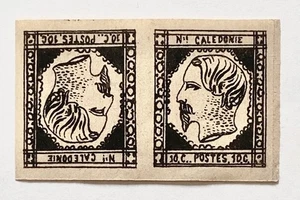 Timbre n° 1 Nouvelle Calédonie - Paire de Timbre Napoléon III - Neuf - Imagen 1 de 2