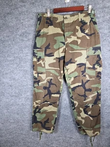 Propper Woodland Camo Pants Mens Medium Short Cargo Military Combat BDU Damaged - Picture 1 of 12