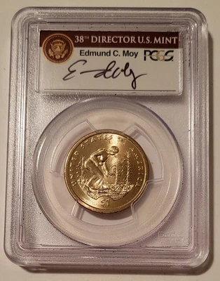 PCGS 2009 Native American Dollar Error Missing Edge Lettering MS66 Moy - Image 1 of 2