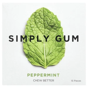 Simply Gum Kaugummi, Pfefferminze, 15 Stück 3er Pack - Bild 1 von 3