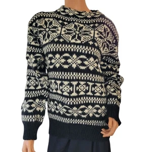 Vintage Eddie Bauer Womens Wool Fair Isle Sweater Size Large Ski Nordic - Picture 1 of 12