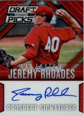 2014 Panini Prizm Perennial DP Prospect Sig. Red #76 Jeremy Rhoades/100 Auto - Image 1 of 2