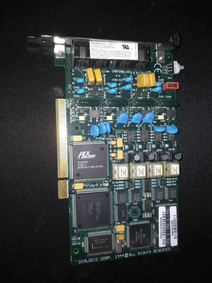 Dialogic D/4PCI 4-port analog voice fax modem processing card 04-2488-01 - Image 1 of 1