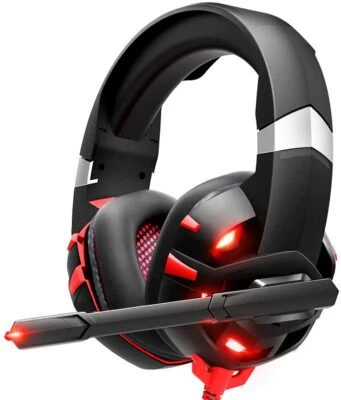 RUNMUS B07GRM747Y Gaming Headset - Black/Red - Image 1 of 4