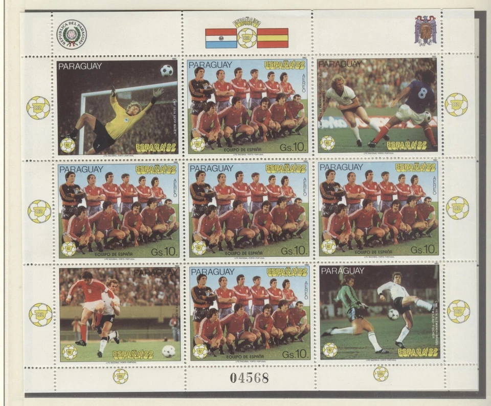 Paraguay World Championship Soccer Spain 1982 perforated sheet MNH - Image 1 of 1