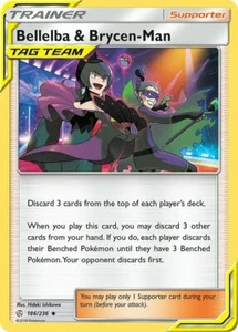 Bellelba & Brycen-Man 186/236 S&M Eclipse Cósmico Poco Común PERFECTO COMO NUEVO Pokémon - Imagen 1 de 1