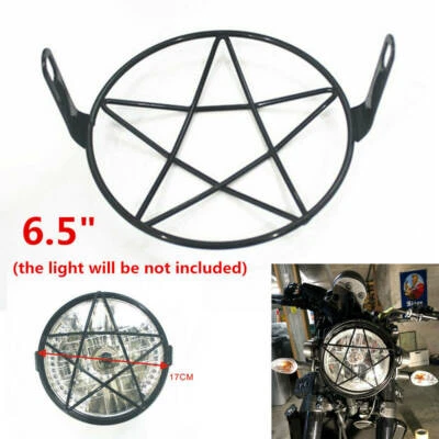 Universal 6.5" Moto Faro Malla Parrilla Máscara Protector Estrella Cubierta Foto 1 de 4