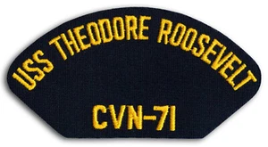 US Navy CVN-71 USS Theodore Roosevelt Aircraft Carrier Cap Patch Iron-On - Picture 1 of 1