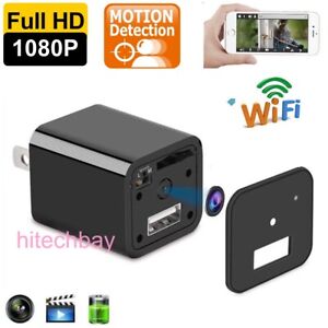 Full HD1080p USB Hidden Camera WiFi Mobile APP Webcam Motion Detection Charger