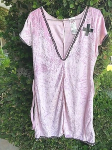 Good Medicine NURSE Costume~ Size adult 12-14 soft pink velour DRESS & HAT~ NEW - Picture 1 of 11