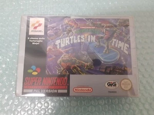TEENAGE MUTANT NINJA TURTLES IN TIME PAL GIG ITA SUPER NINTENDO SNES + PROTECTOR - Bild 1 von 10