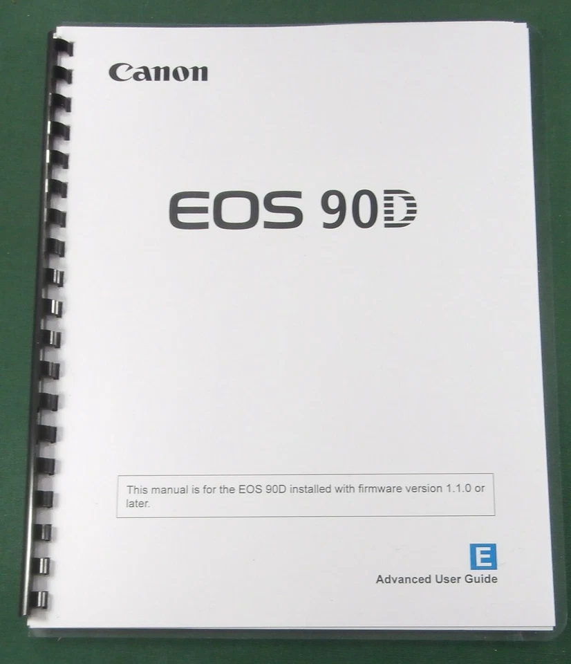 Canon EOS 90D Full Instruction Manual: Full Color & Protective Covers! - Image 1 of 1
