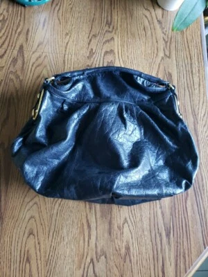 Bolso grande vintage Steven by Steve Madden de cuero negro aproximadamente 14" x 17" en muy buena condición  Foto 1 de 4