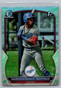 2023 1st Bowman Chrome Lunar Glow Refractor Mairoshendrick Martinus LA Dodgers - Picture 1 of 2