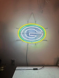 Green Bay Packers NEON LIGHT 20"x15" “G” Sign by Hyrite WORKS LIKE DAY PURCHASED - Picture 1 of 7