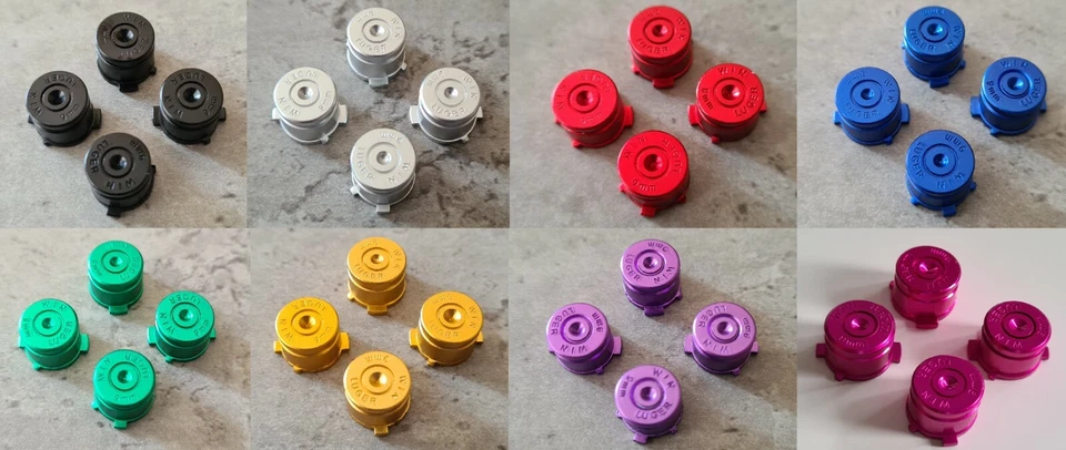 PS4 Controller Bullet Buttons Modding 4 Metall Action Tasten Set Knöpfe Alu Ps5 - Bild 1 von 1