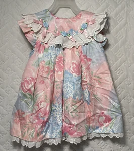 Vestido Bebé Niña Vintage Años 80 Ediciones Raras Flores Pastel Encaje Talla 24 Meses - Imagen 1 de 10