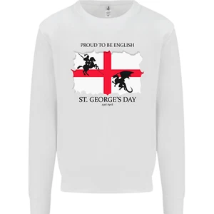 Proud to Be English St Georges Day Flag Kids Sweatshirt Jumper - Picture 1 of 3
