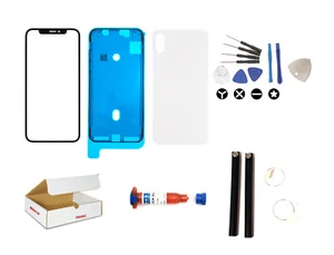 Screen Repair Kit Compatible iPhone X Front White Back Glass Lens Replacement - Picture 1 of 6