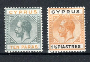 Zypern 1922-23 10pa und 1 1/2pi SG 86 und 91 MH - Bild 1 von 1