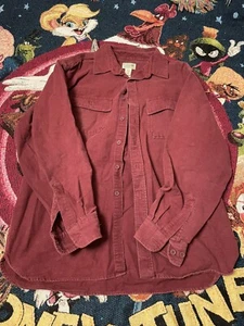 LL Bean Shirt Mens Large Red Heavy Flannel Long Sleeve Button Up Work Outdoors - Picture 1 of 3