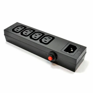 IEC 10A 250V C14 4 Voie Puissance Distributeur Unité Avec Surcharge Commutateur - Afbeelding 1 van 5