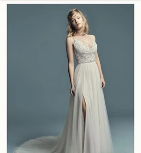 Maggie Sottero Wedding Dress Size 12 Charlene Ivory Over Pale Blush - Picture 1 of 11