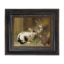 Three Rabbits Framed Oil Painting Print on Canvas