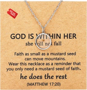Faith God Pendant Necklace for Women Inspirational Dainty Gold Silver Plated Sta - Picture 1 of 13