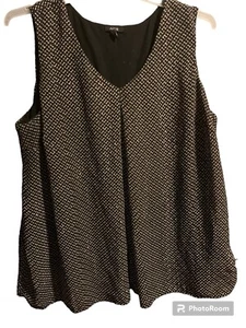 Apt 9 Negro Talla Grande 2x Vestido Camiseta sin Mangas Forro Cuello en V Correas Anchas Ropa de Trabajo - Imagen 1 de 7