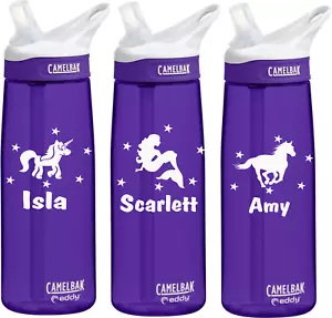 Botella de agua unicornio/sirena/etiqueta de nombre/pegatina de puerta/caja de almuerzo ¡gráfico de vinilo!¡! - Imagen 1 de 8