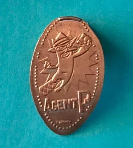 AGENT P in KAMPFPOSE EPCOT WDW LÄNGLICH ZERSCHLAGEN GEPRESSTER PENNY DISNEY NICHT MEHR ERHÄLTLICH - Bild 1 von 1