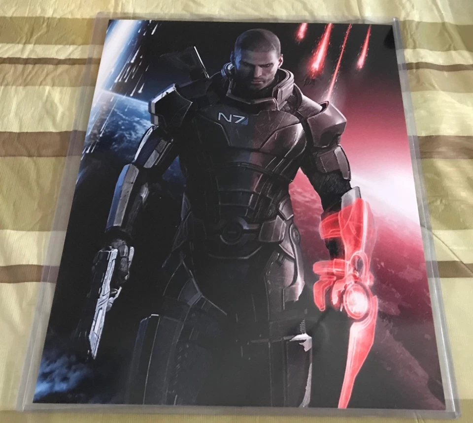 Mass Effect - Male Shepard Renegade / Paragon impresión de 8" x 10" con cargador superior Foto 1 de 1