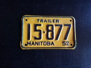 1952 Manitoba Trailer License Plate - Bild 1 von 2