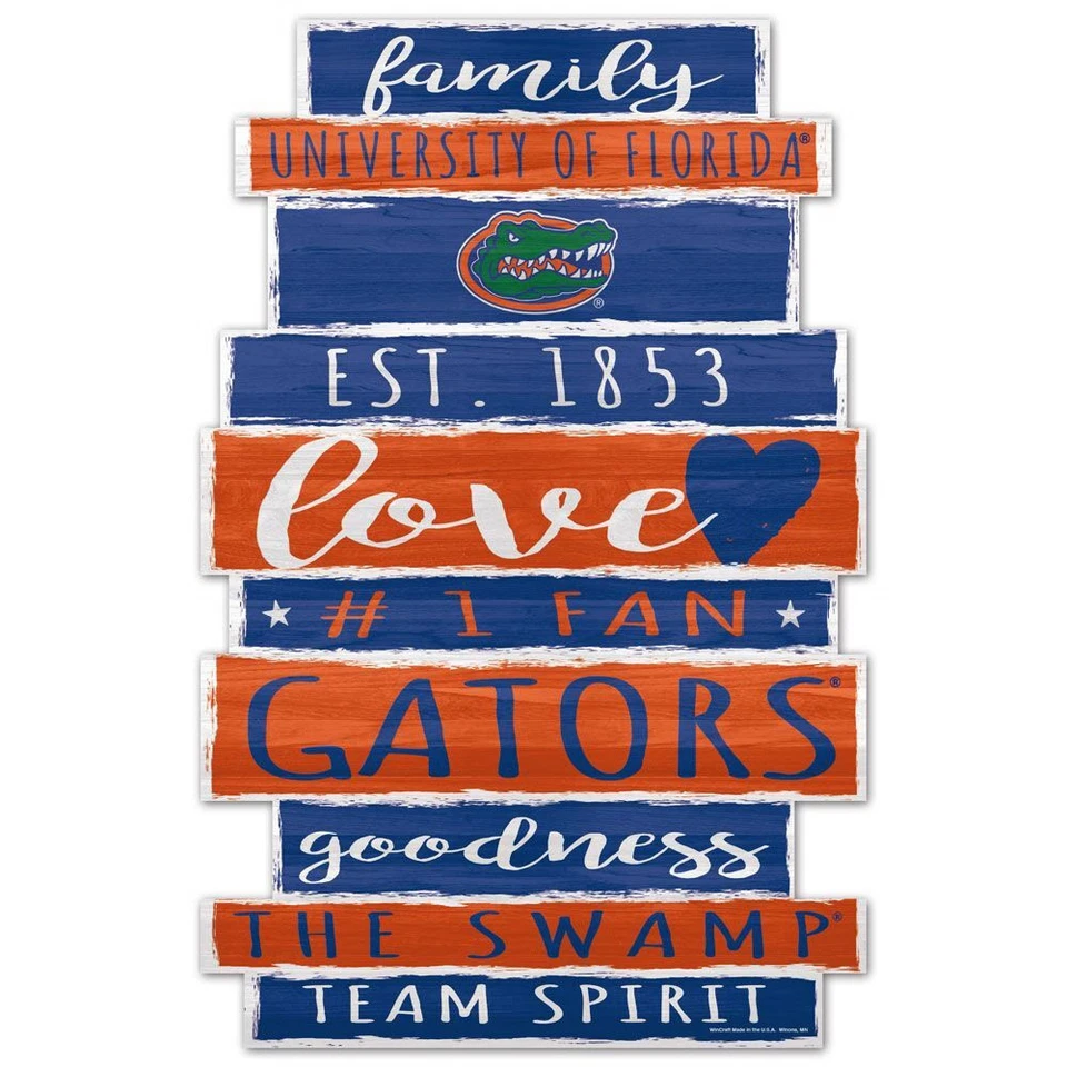 Florida Gators Sign 11x17 Wood Family Word Design - Image 1 of 1