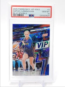 SOPHIE CUNNINGHAM 2025-26 PANINI NATIONAL VIP GOLD BLUE SPARKLE /15 PSA 10 Q2098 - Picture 1 of 2