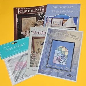 CROSS STITCH CHART LOT 30 DESIGNS: BABY, FLOWER, SAMPLER THEME BM - Picture 1 of 3