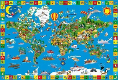 Schmidt - Mappamondo Puzzle per Bambini, 200 Pezzi tGR2 - Immagine 1 di 3
