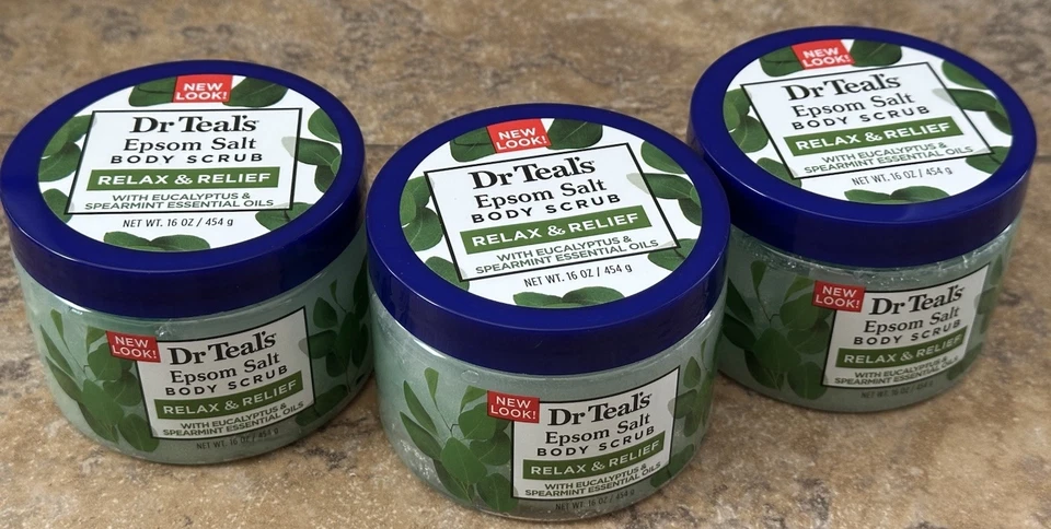 Dr Teal's Epsom Salt Body Scrub, Relax & Relief with Eucalyptus16 Oz (Pack of 3) - Image 1 of 4