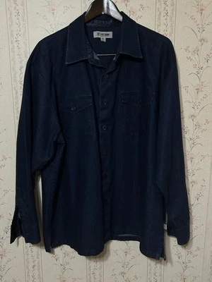 Stacy Adams Men’s Denim Long Sleeve Button Shirt Blue Size 3XL - Image 1 of 4