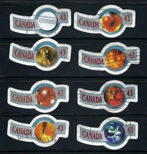 Canada #1507, 43c Quick Stick Canada on Left -- Complete Set of 8 All Stickers - Bild 1 von 1